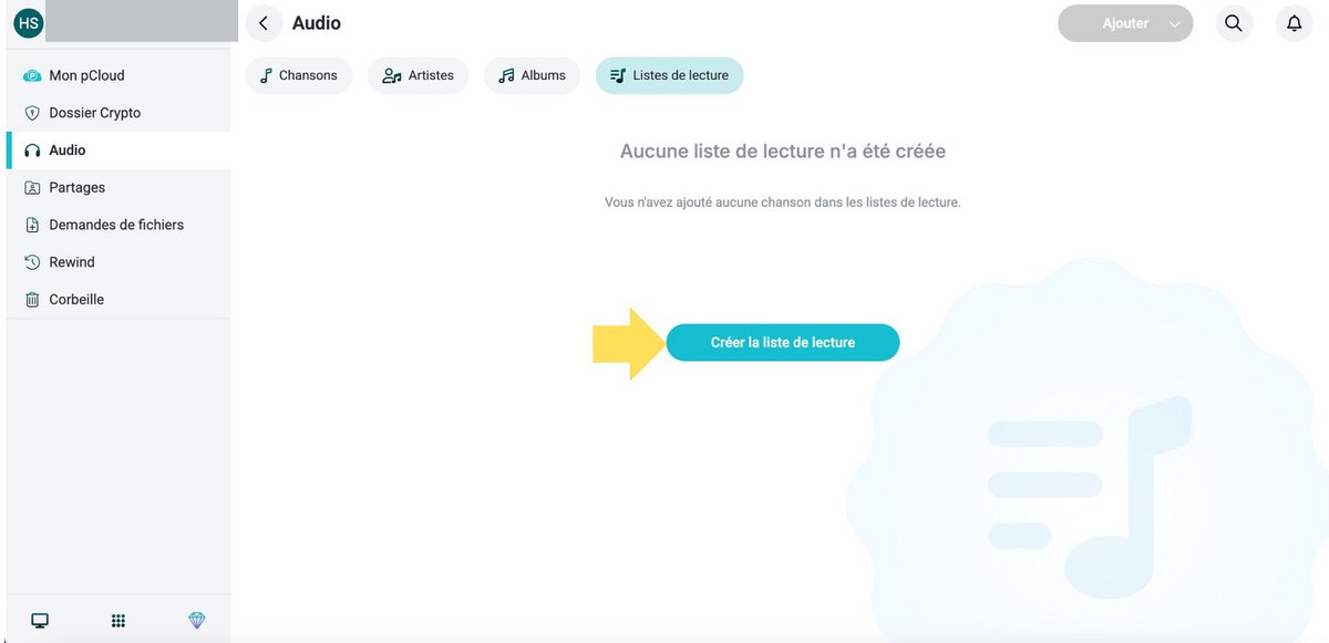 Créez des listes de lecture © pCloud