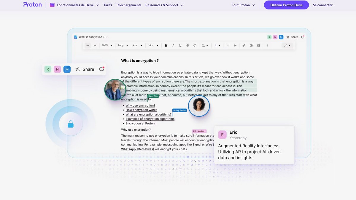 Travaillez à plusieurs au sein des documents © Proton