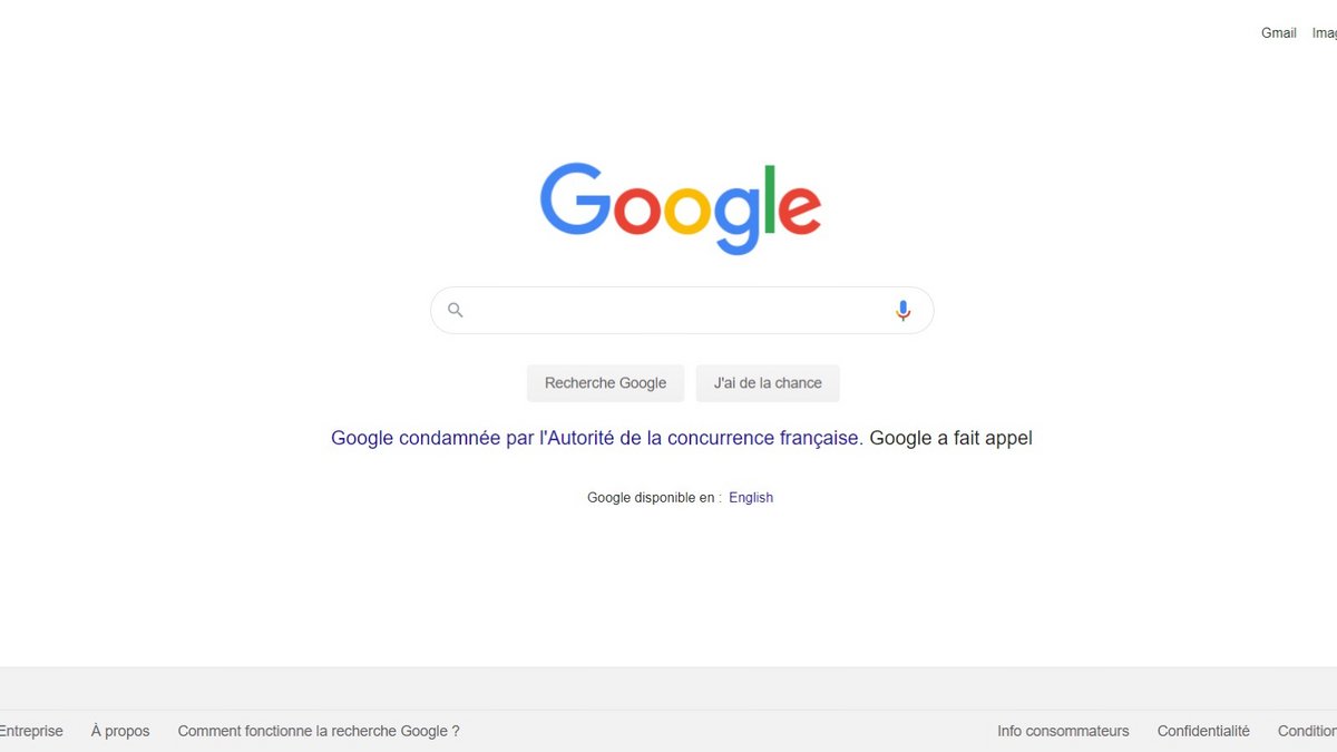 Capture d'écran Google.fr, le 21 juillet 2020