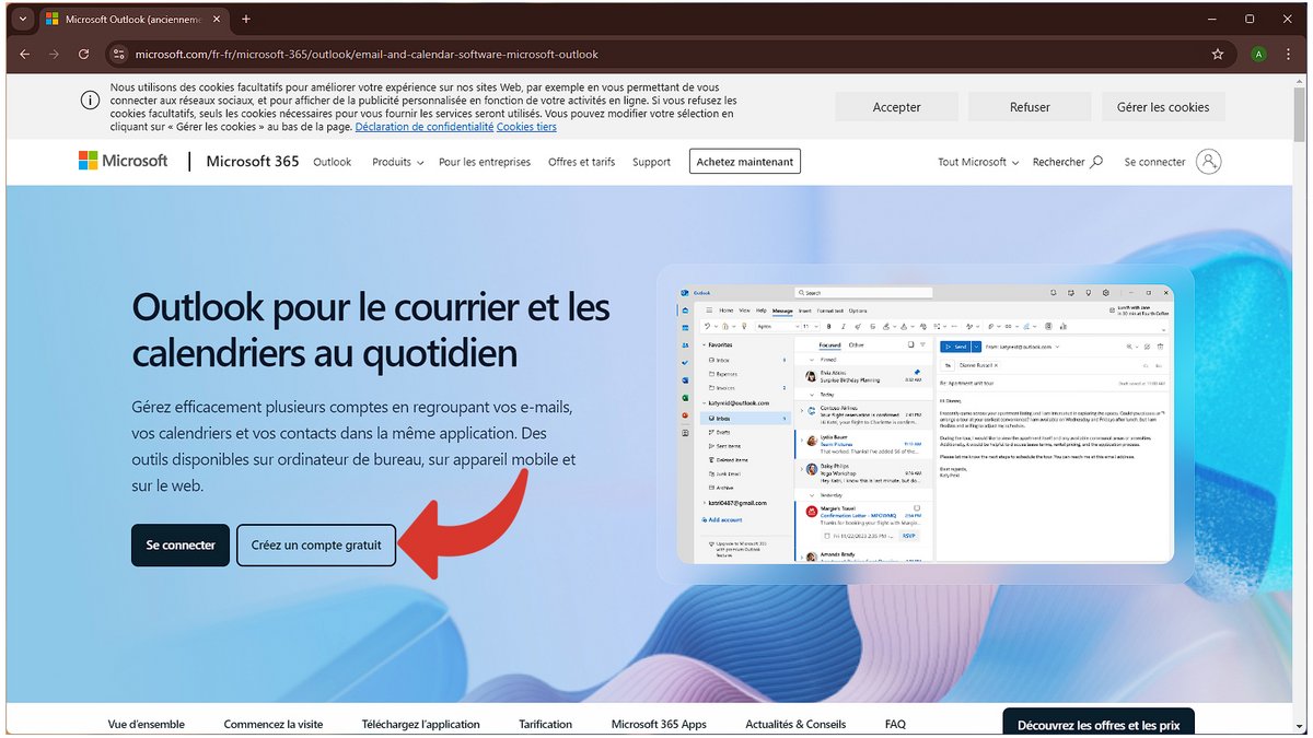 Cliquez sur le bouton "Créer un compte gratuit" à gauche © Axel Reghis pour Clubic