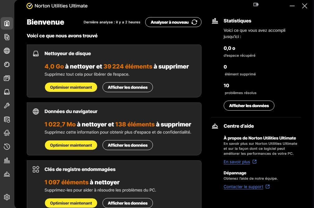 Le système de nettoyage et d'optimisation Norton Utilities Utimate 