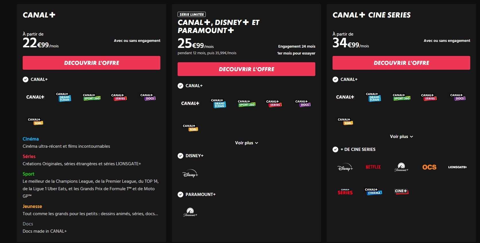 Les meilleures plateformes de streaming vidéo regroupées en un seul abonnement Canal+.