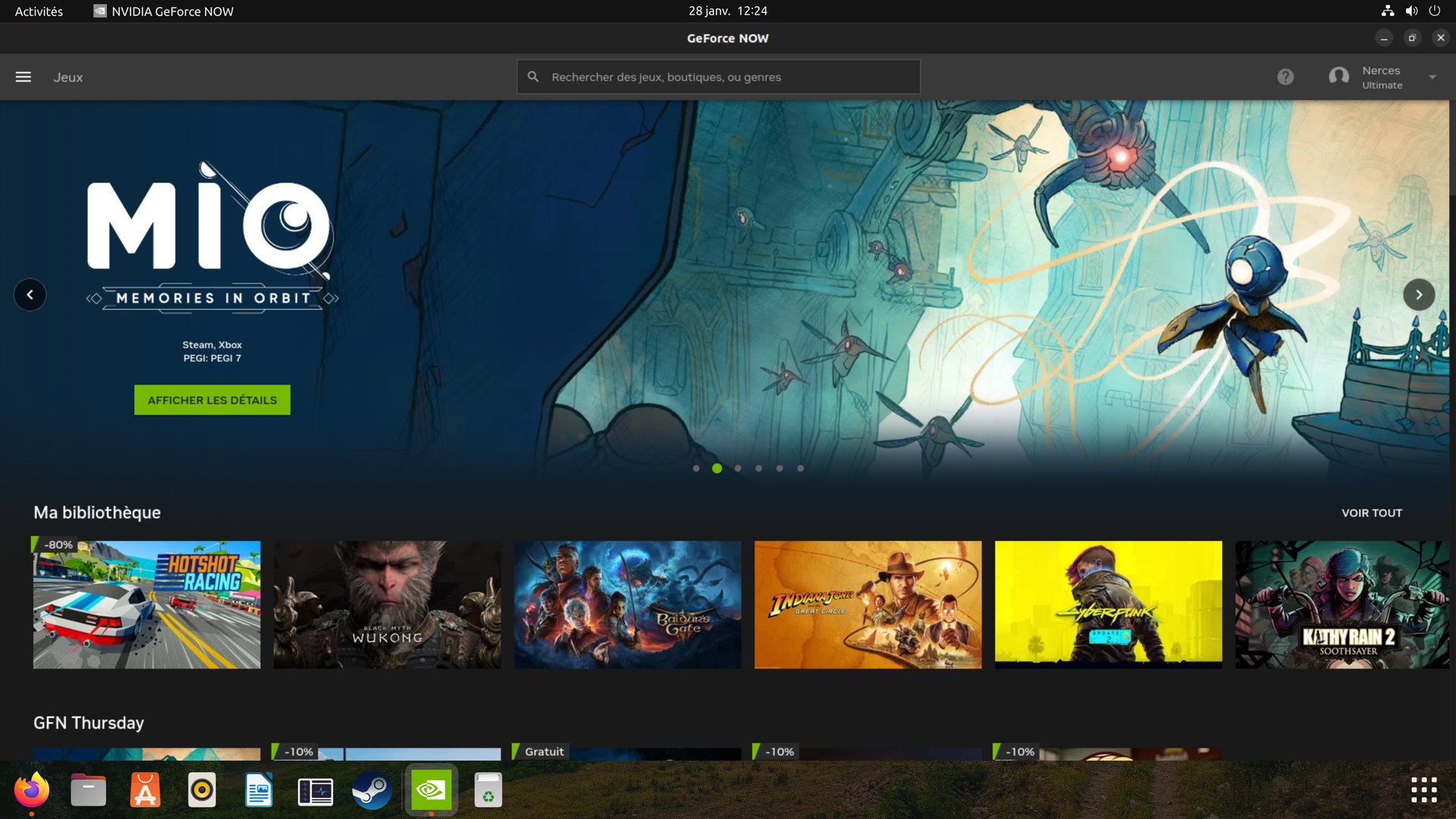Le client est installé et les jeux prêts à être lancés ! ©Nerces pour Clubic