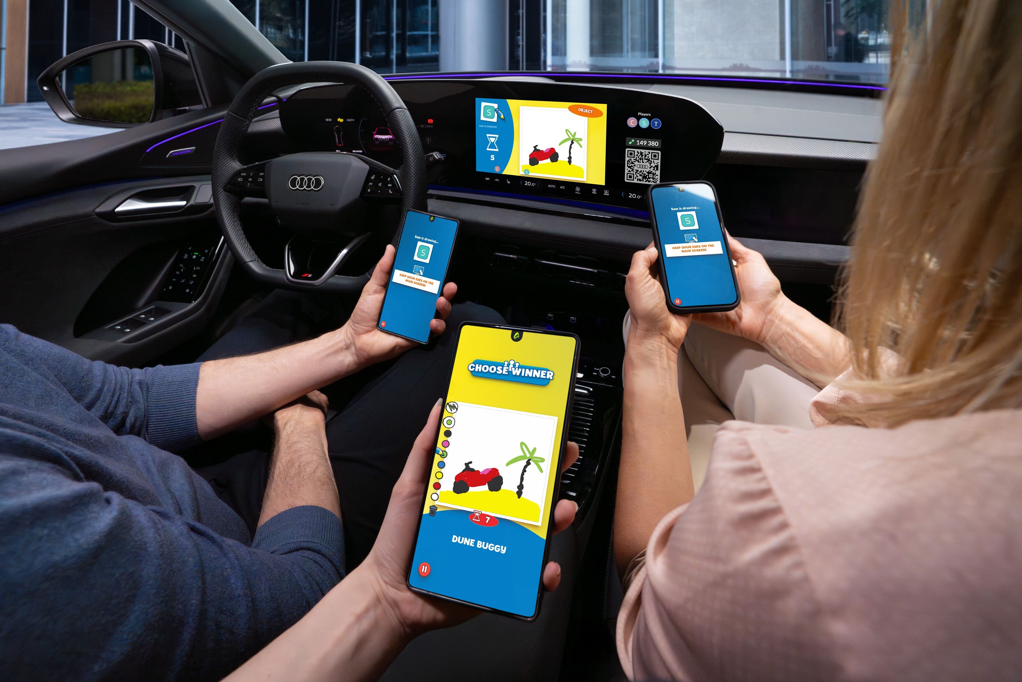 Le jeu Pictionnary est exclusivement disponible pour les conducteurs d'Audi jusqu'à la fin de l'année 2025. ©Audi