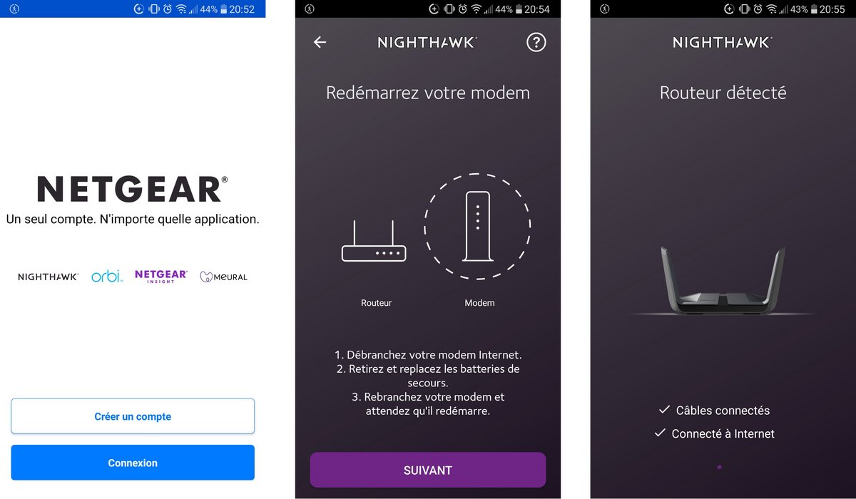 L'application smartphone nécessite un compte Netgear © Nerces pour Clubic