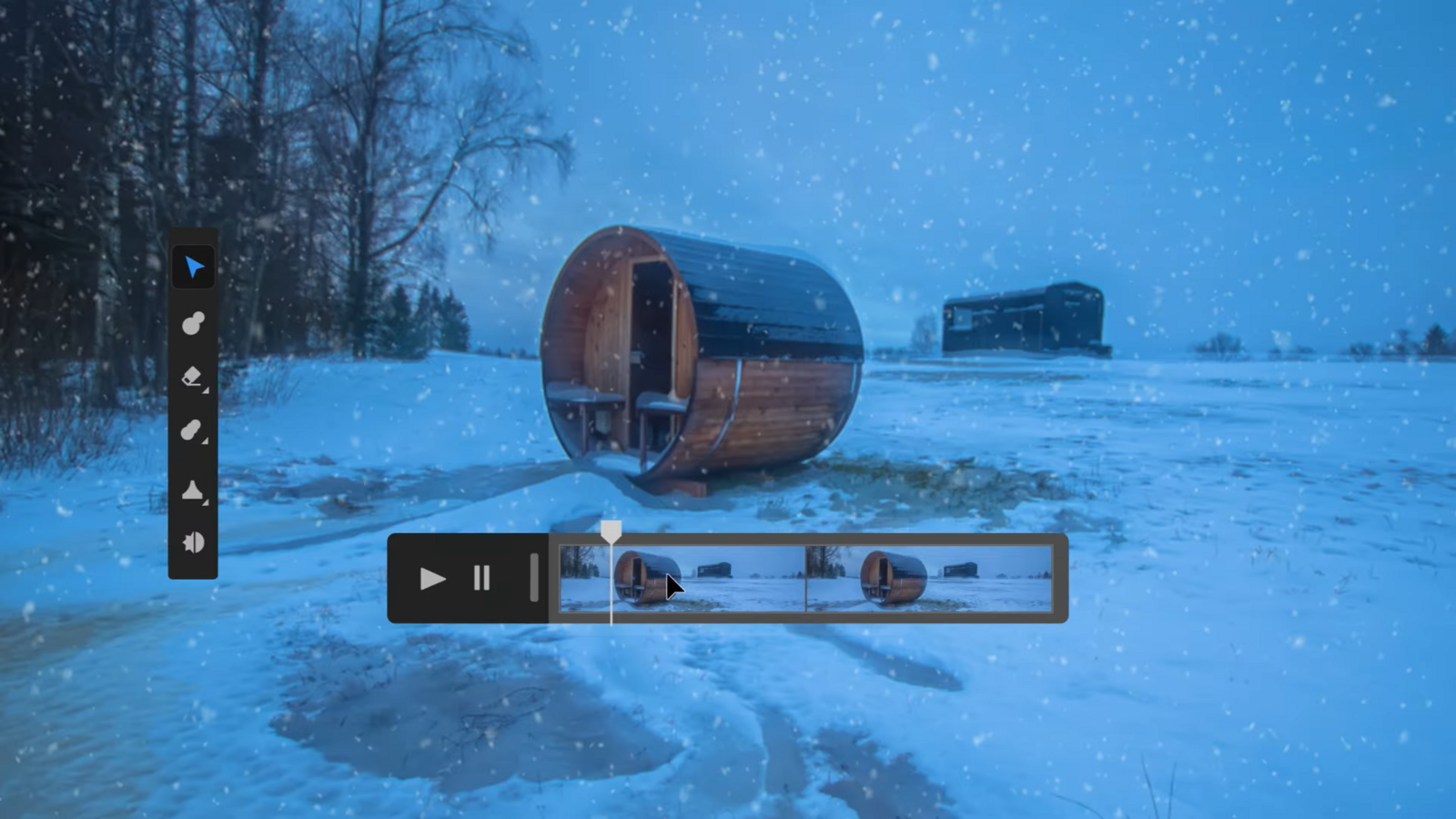 Passez de la version été à la version hiver de votre cliché en une requête et un clic © Adobe