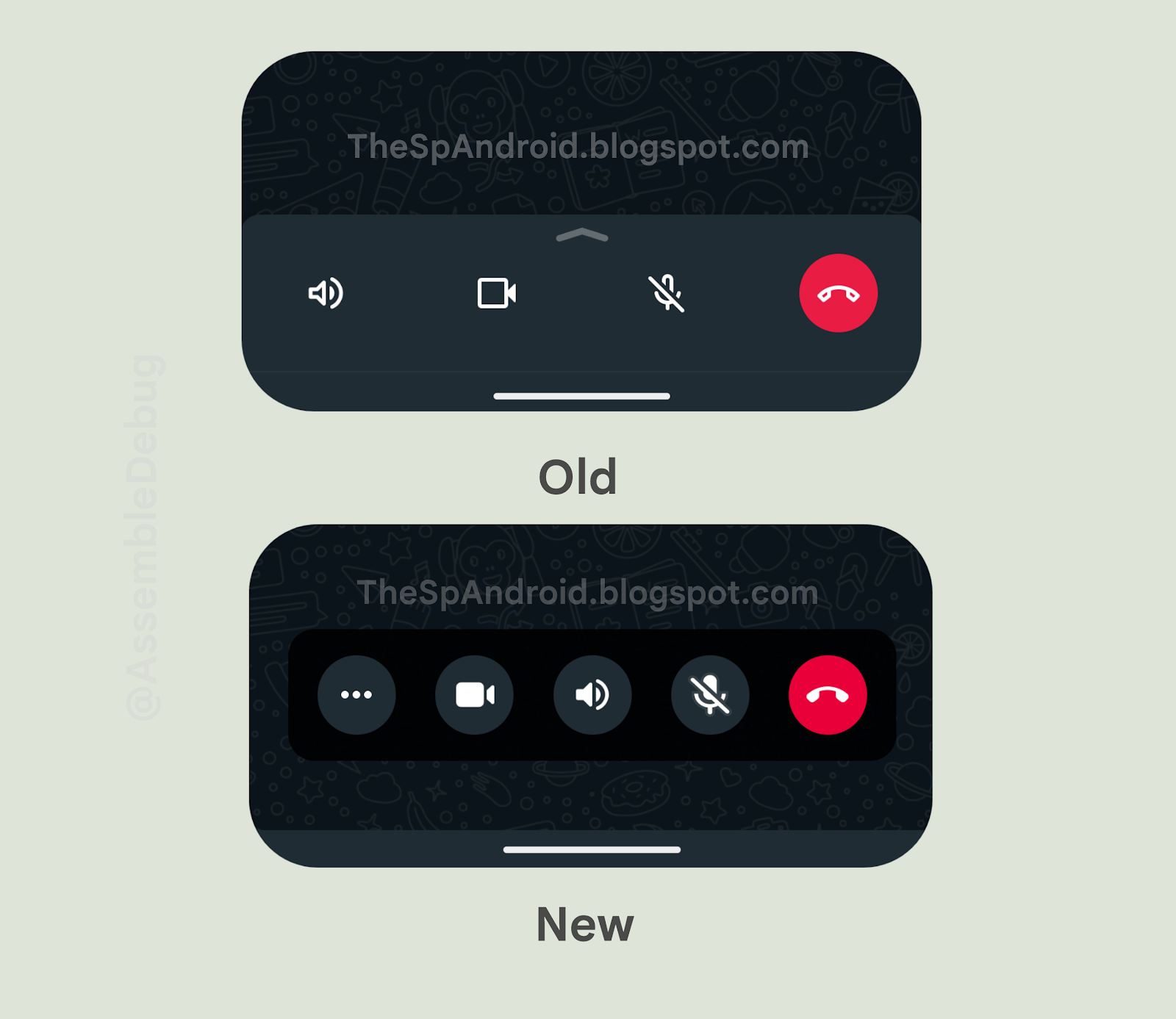 En haut, l'interface actuelle, et en bas, l'interface en cours de test © TheSpAndroid