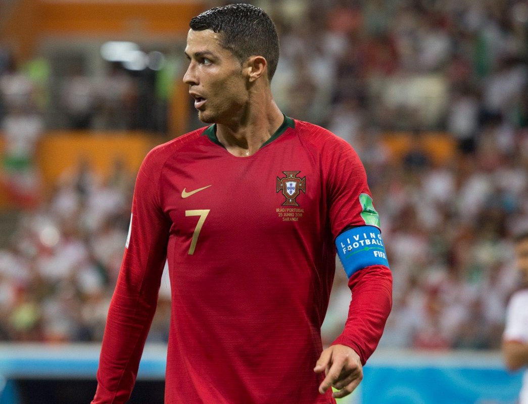 Cristiano Ronaldo, lors d'un match international @ Wikimedia Commons