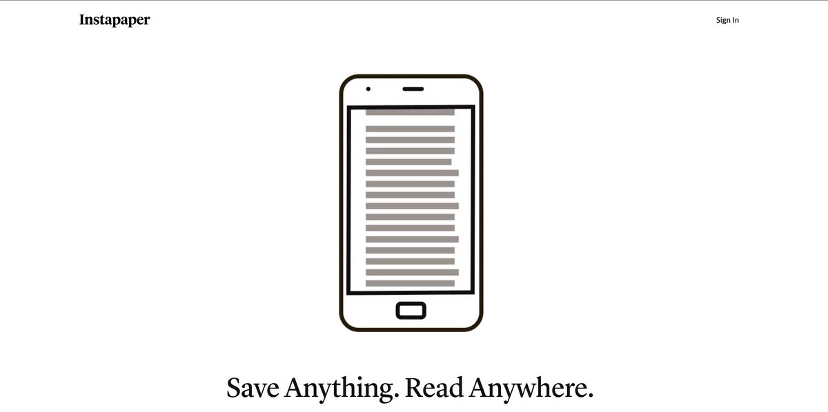 Gardez de la lecture pour plus tard avec Instapaper. ©Instant Paper