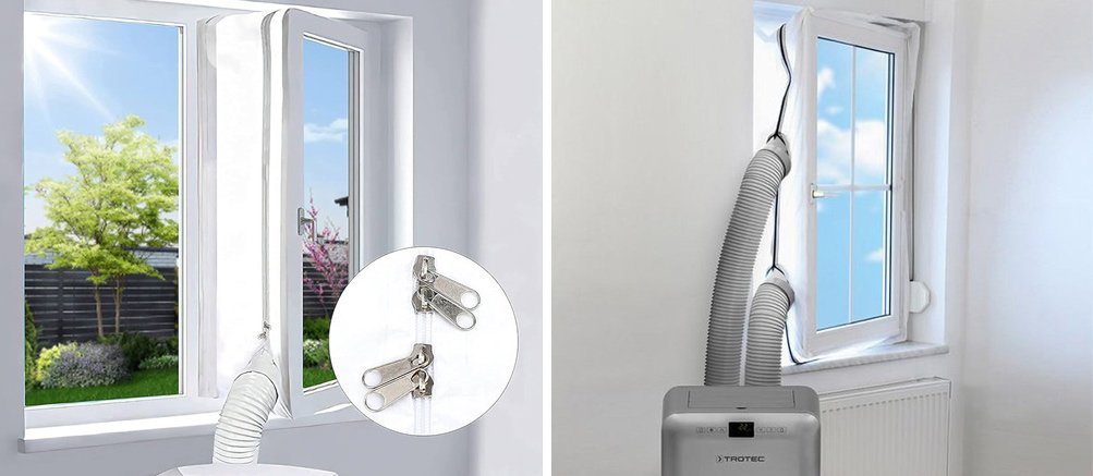 Kit de calfeutrage fenêtre pour climatiseur mobile avec double fermeture éclair © TROTEC