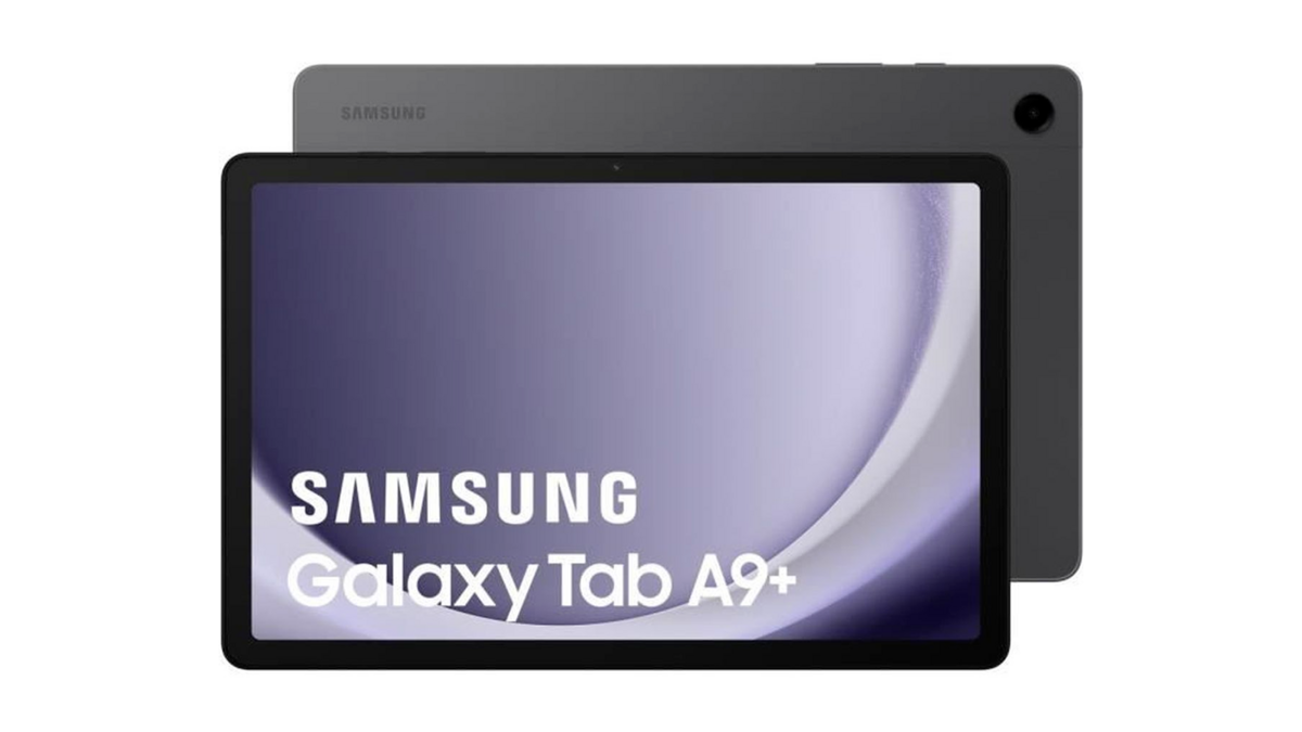 La Samsung Galaxy Tab A9+ avec son écran tactile LCD de 11" qui affiche 1920 x 1200 px