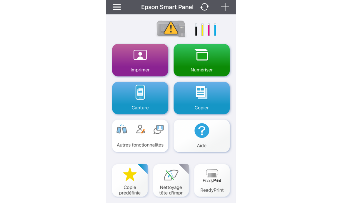 L'application Epson Smart Panel, bien conçue pour Android et iOS© Vincent Touveneau
