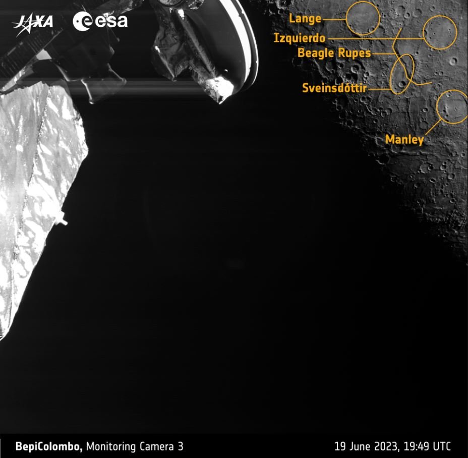 Mercure sort de l'ombre... et ses caractéristiques de surface sautent aux yeux des spécialistes ! © ESA/BepiColombo/MTM, CC BY-SA 3.0 IGO