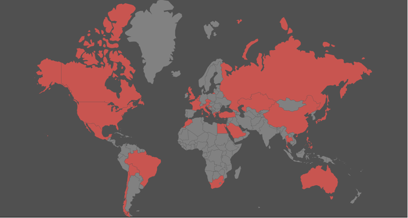 ShadowV2 s'est manifesté dans une trentaine de pays durant les quelques heures qu'a duré la panne mondiale AWS. © Fortinet