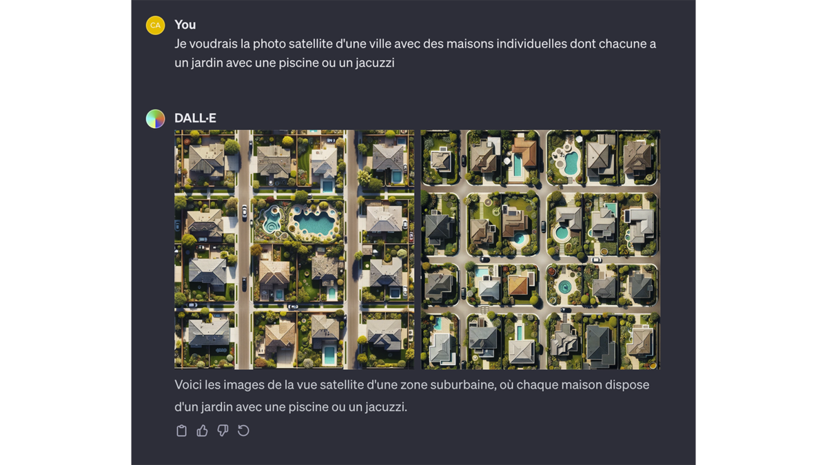 Images satellites générées avec DALL·E 3