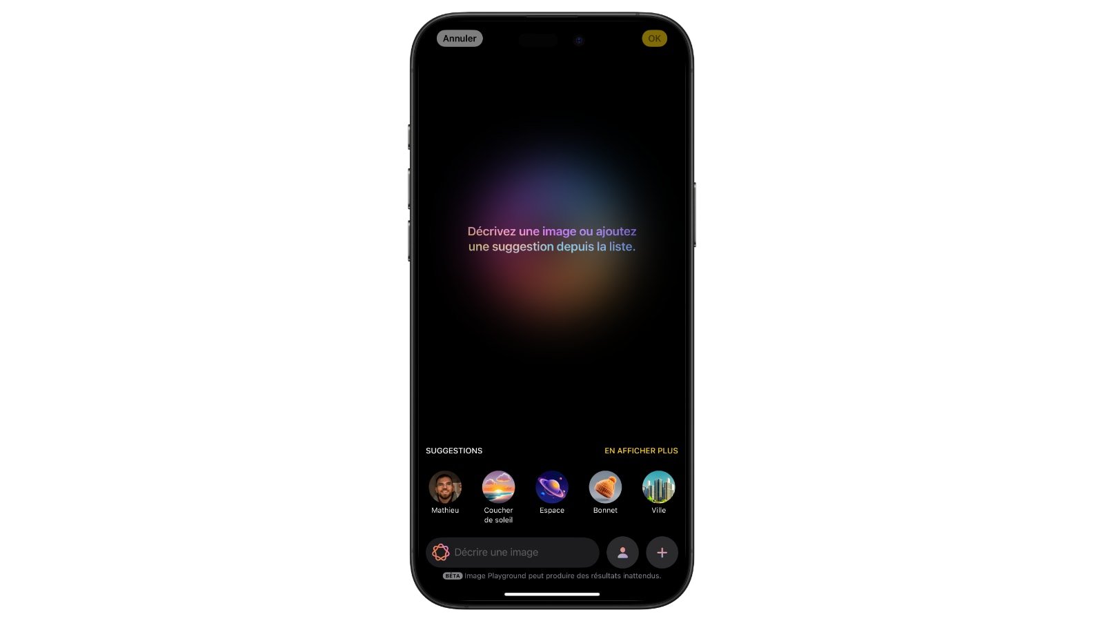 L'accueil d'Image Playground. © Mathieu Grumiaux pour Clubic.com