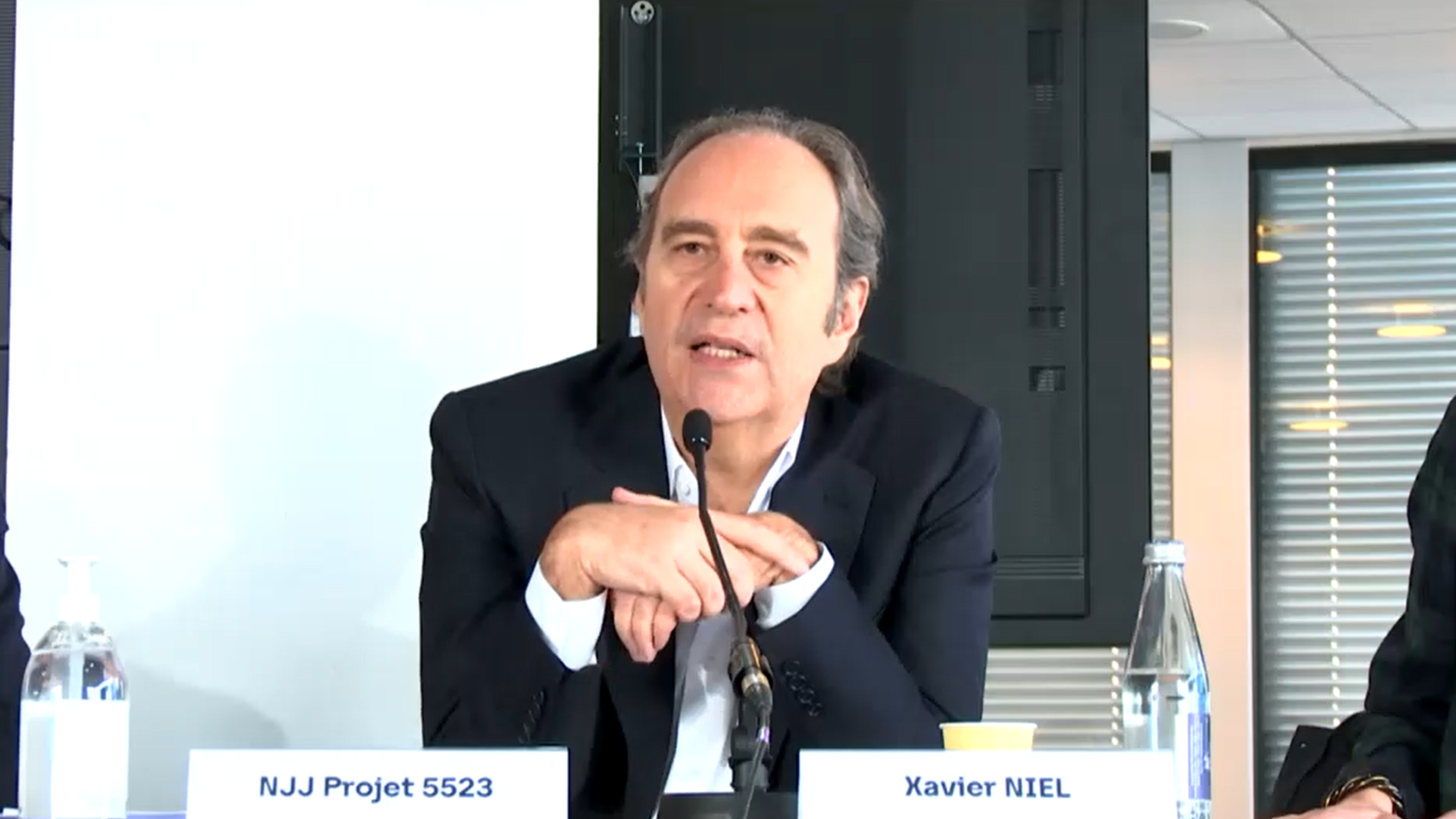 Xavier Niel lors de son audition de candidature de SIX, mercredi matin à l'ARCOM © Capture d'écran Arcom