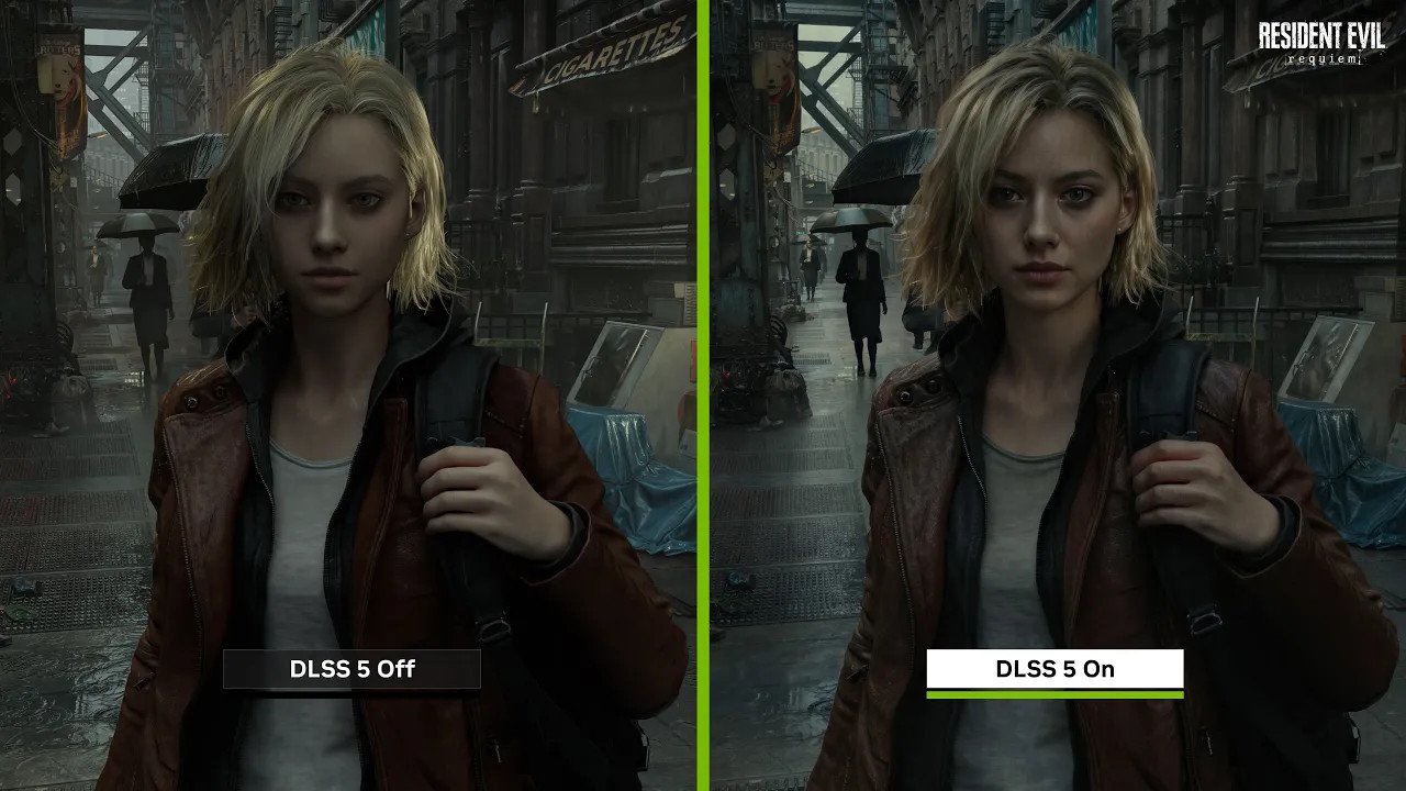Avec le DLSS 5, NVIDIA vise grâce à l'IA un rendu photoréaliste en temps réel sur ses cartes graphiques GeForce RTX 50. ©NVIDIA