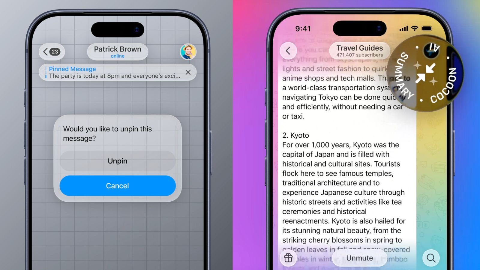 Deux nouveautés dans la mise à jour de janvier. ©Telegram