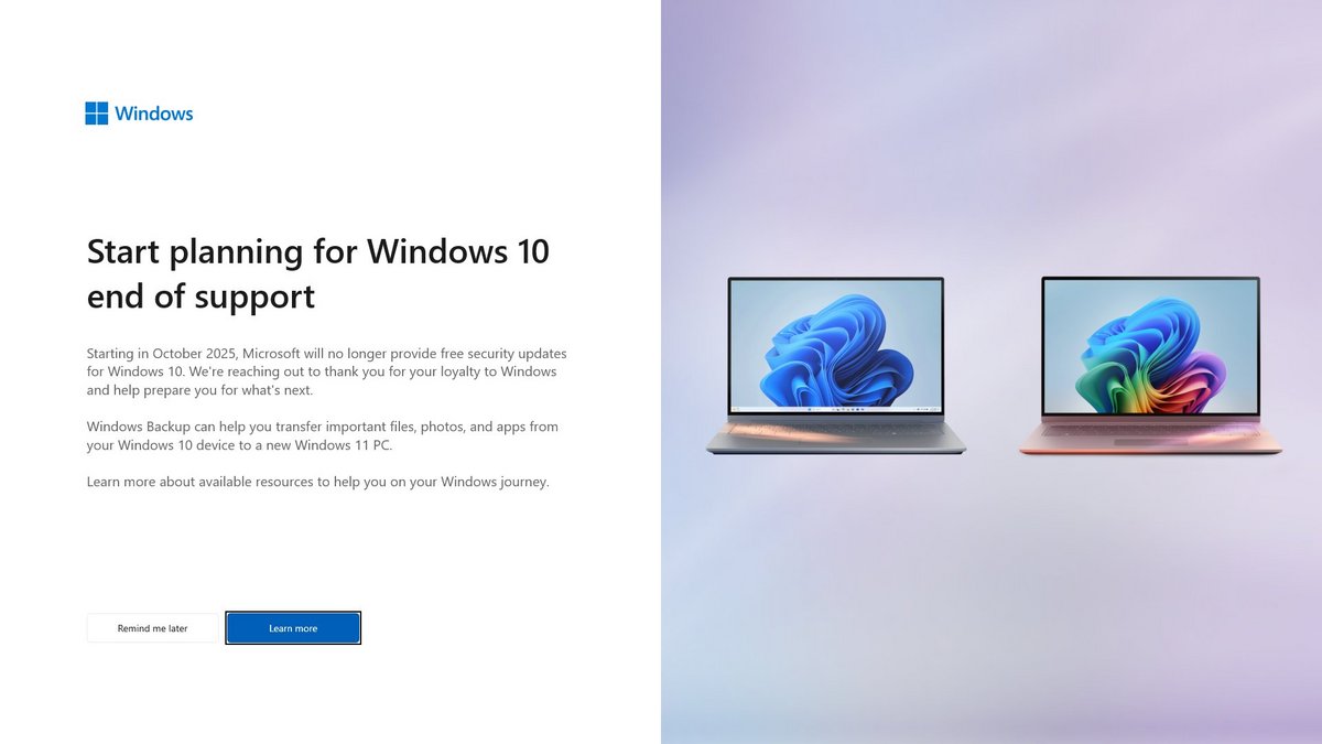 Bientôt la fin de Windows 10 ! Apprenez-en plus maintenant... ou apprenez-en plus plus tard © @RealJMcAfreak via X.com