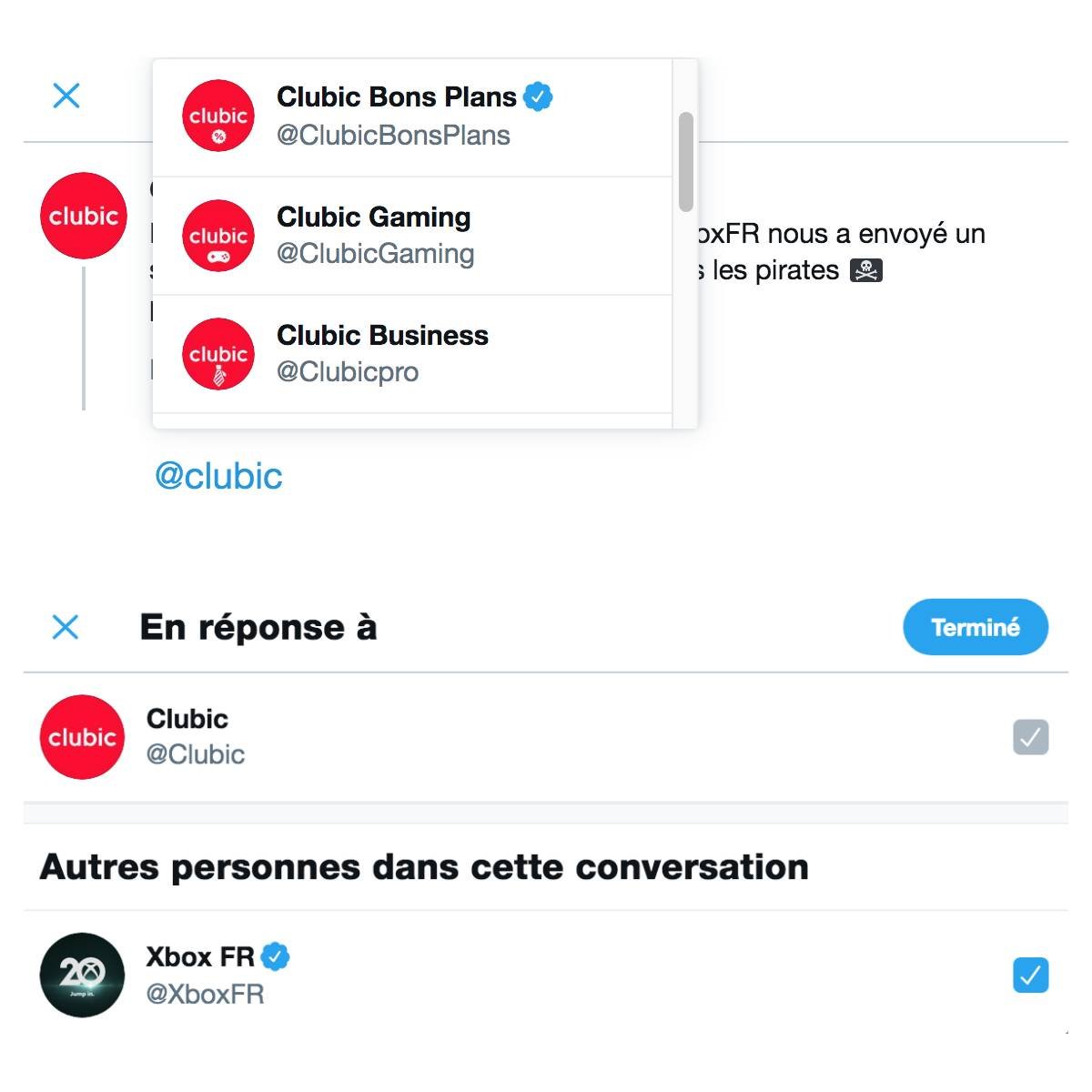 réponse conversation Twitter