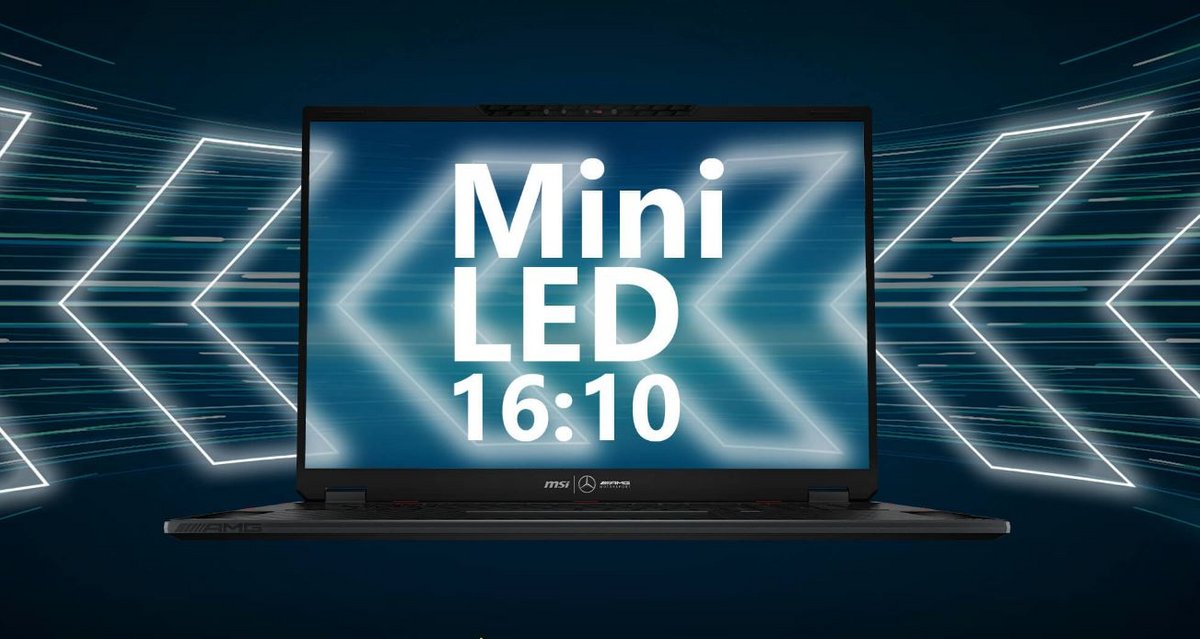 Côté écran, on bénéficie ici d'une dalle MiniLED 18" compatible 4K 120 Hz © MSI