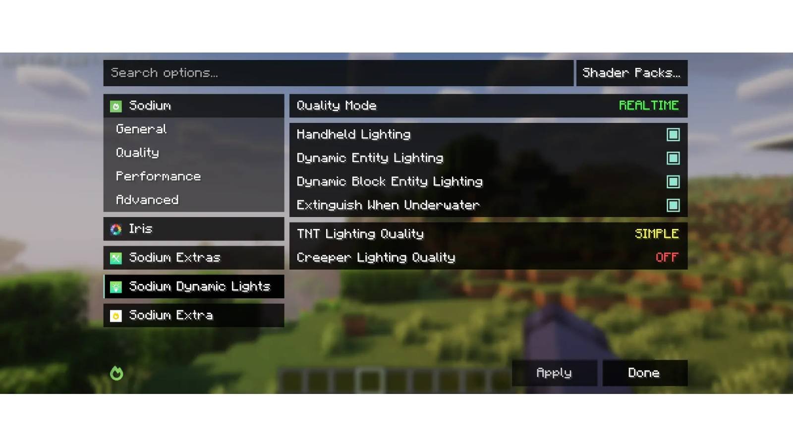 Sodium optimise le rendu graphique de Minecraft. Il augmente les FPS sans modifier le gameplay et s’utilise avec Fabric. © CaffeineMC