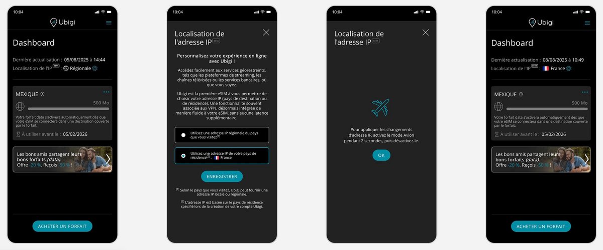 Modifiez la localisation de votre adresse IP selon vos besoins. ©Ubigi