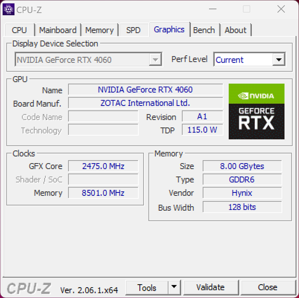 Zotac Gaming GeForce RTX 4060 8GB OC