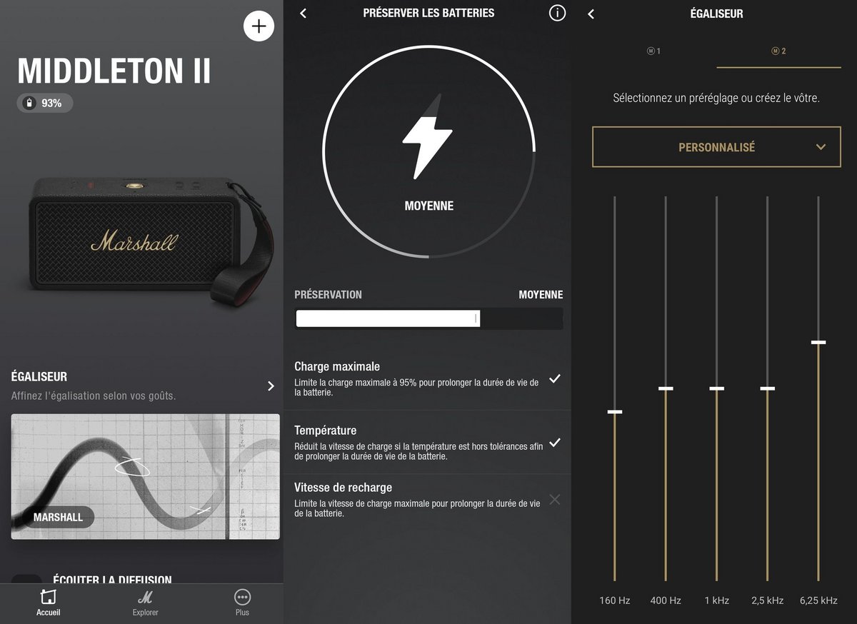 L'application dédiée n'est pas spécialement riche en réglages, mais apporte tout de même un petit plus, et permet de piloter le mode Auracast