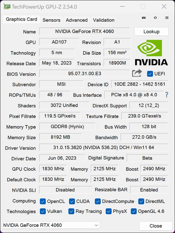 Avant de conclure cet état des lieux avec GPU-Z © Nerces pour Clubic