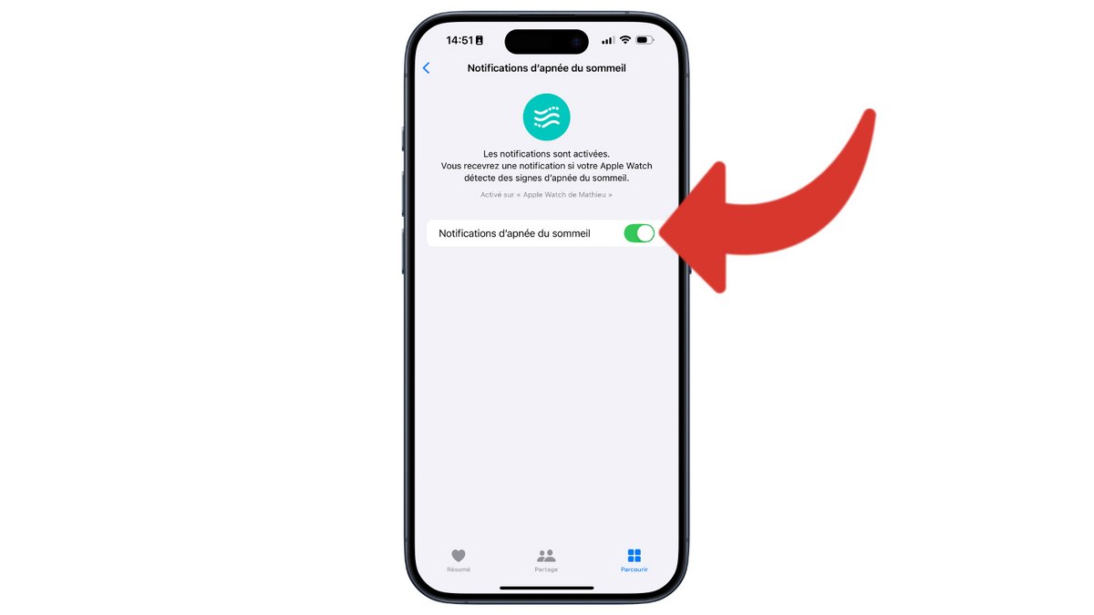 Cochez l'option pour l'activer sur votre Apple Watch © Clubic.com