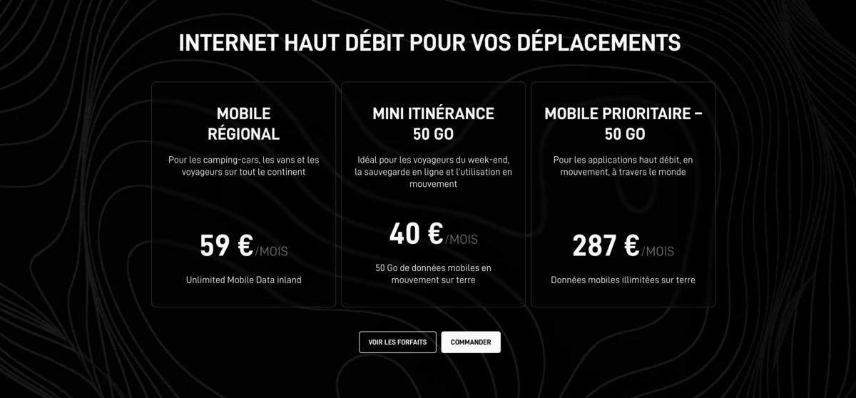 Les tarifs de Starlink Mini © Capture de Clubic - Starlink