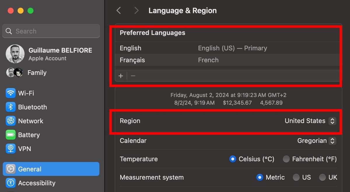 Changez la langue et la région ©  Guillaume Belfiore pour Clubic