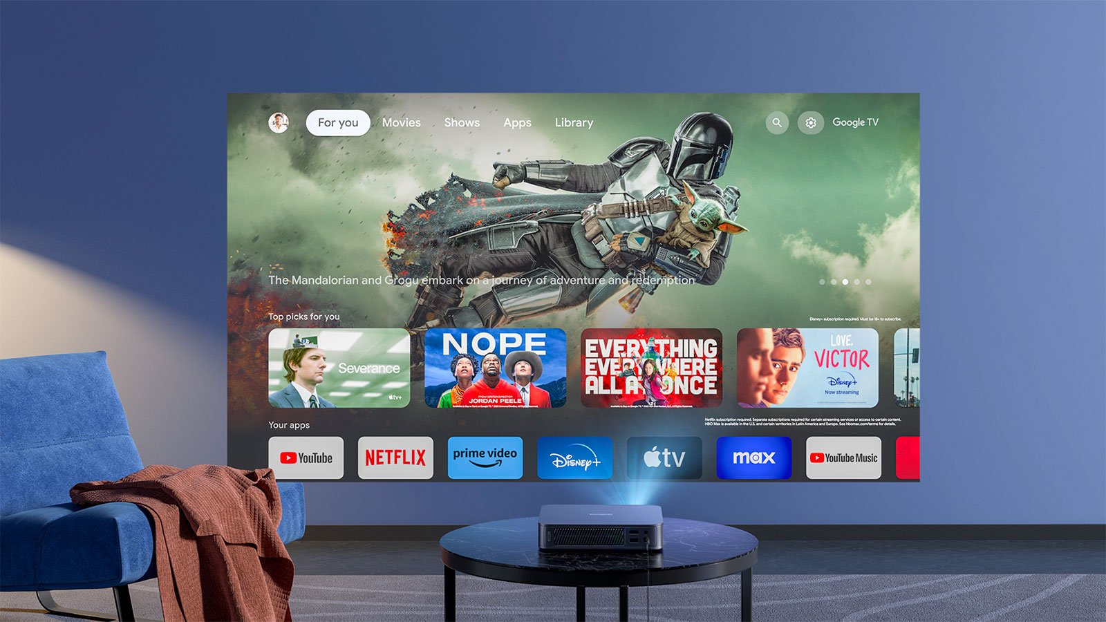 Ultra-compact et léger, le Dangbei Atom projette en un instant grâce à sa mise au point et correction auto gérées par l’IA ©Dangbei