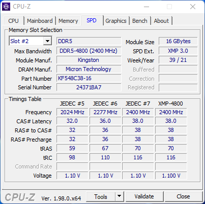 Alder Lake Core i9-12900K - CPU-Z