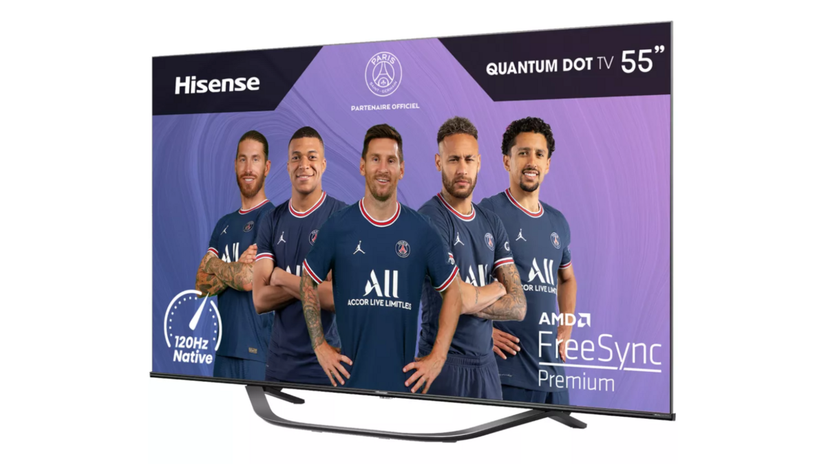 La belle et grande TV QLED Hisense 55" en promo chez Boulanger.