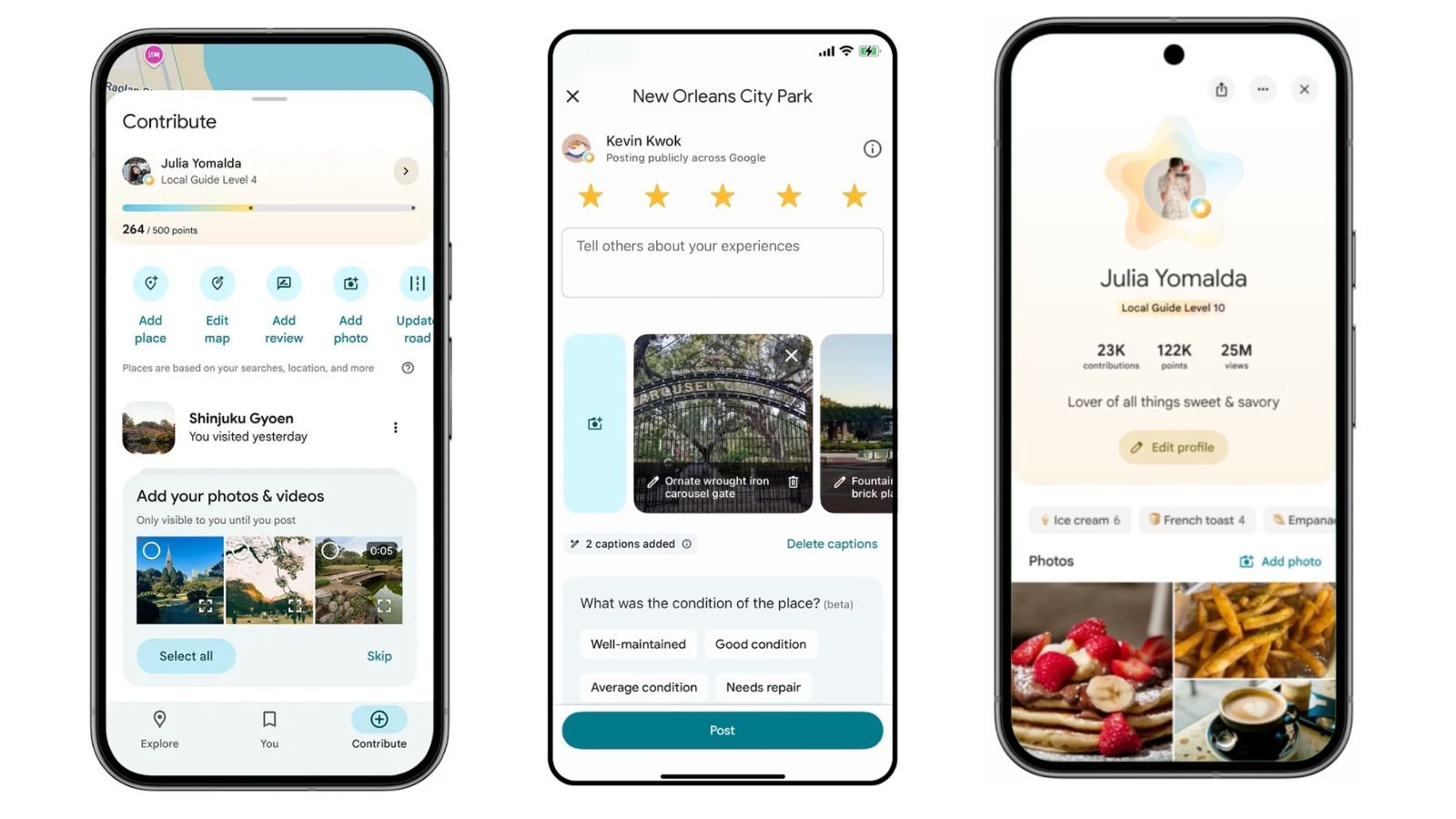 Google Maps propose de nouvelles manières de contribuer à ses utilisateurs. ©Google