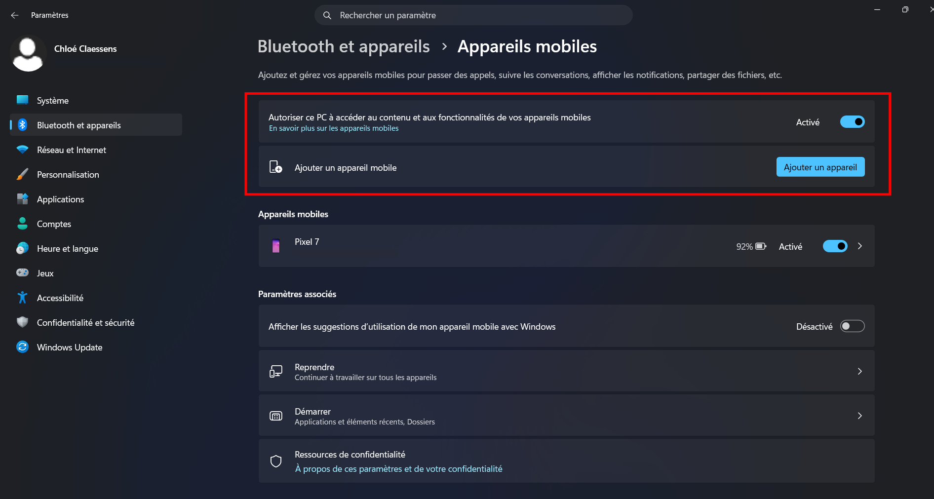 Associez votre PC Windows 11 à votre smartphone Android. © Clubic