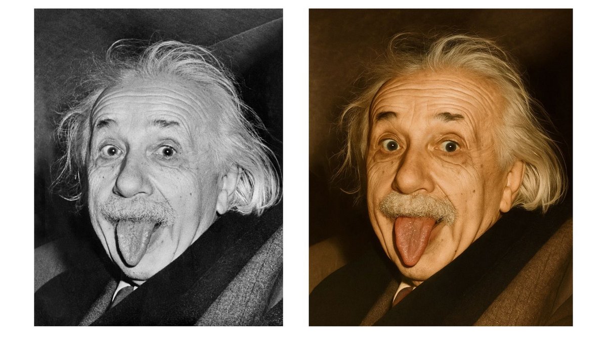 Un essai avec une photo d'Einstein prise par Arthur Sasse et « restaurée » avec ChatGPT ©Arthur Sasse / ChatGPT