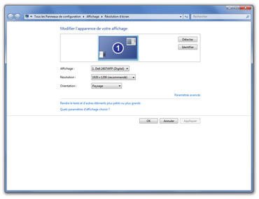 Les options d'affichage sous Windows 7
