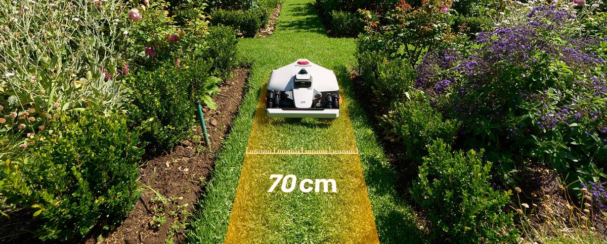 Le LUBA 3 AWD peut se glisser dans des passages de 70 cm de large. ©Mammotion