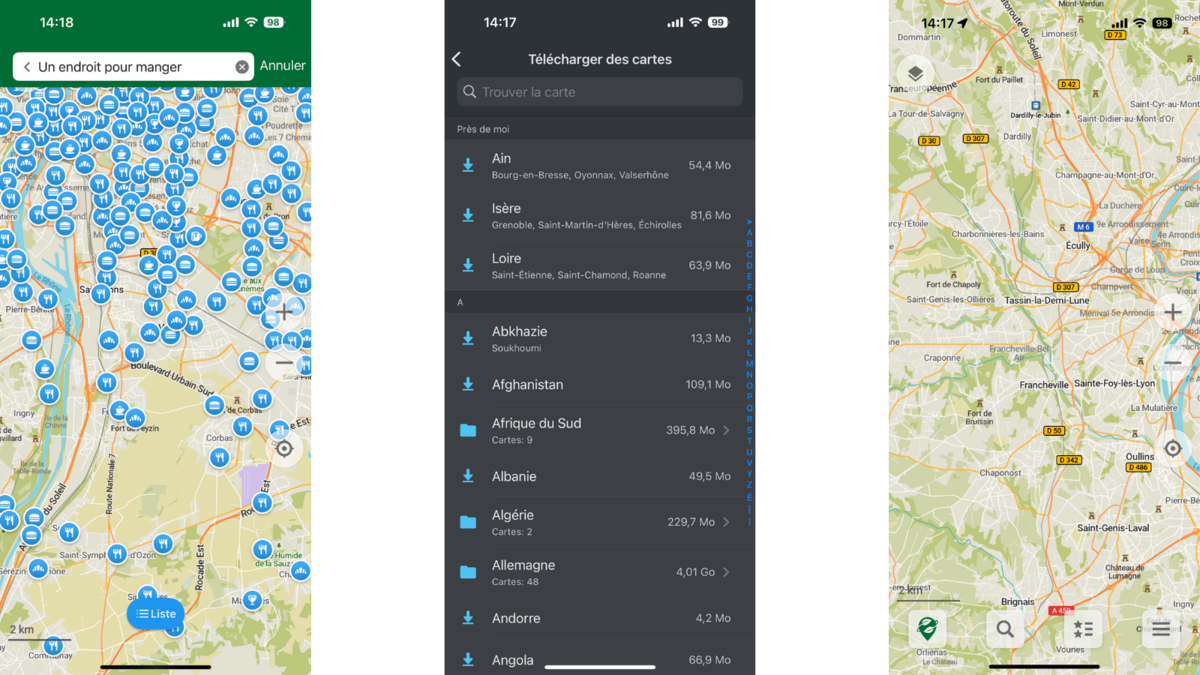 Grâce à son utilisation des données OpenStreetMap, Organic Maps vous offre une cartographie riche et précise, y compris pour vos aventures en mode déconnecté.