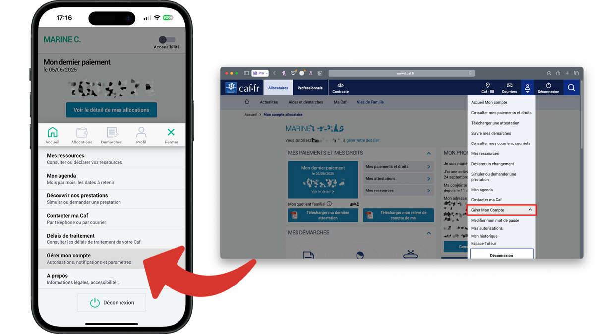 Rendez-vous dans la gestion du compte © Clubic