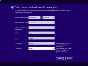 Création d'un compte Microsoft