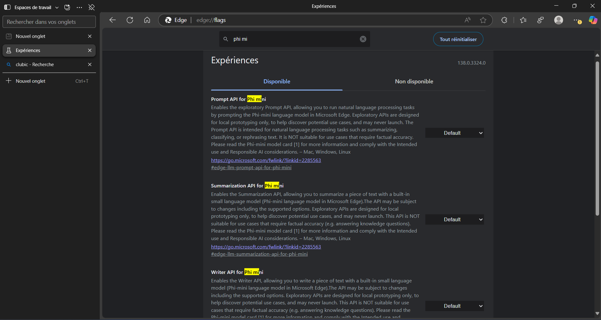 Avec Phi-4 mini, Microsoft teste des fonctionnalités d'IA locale dans Edge. © Clubic