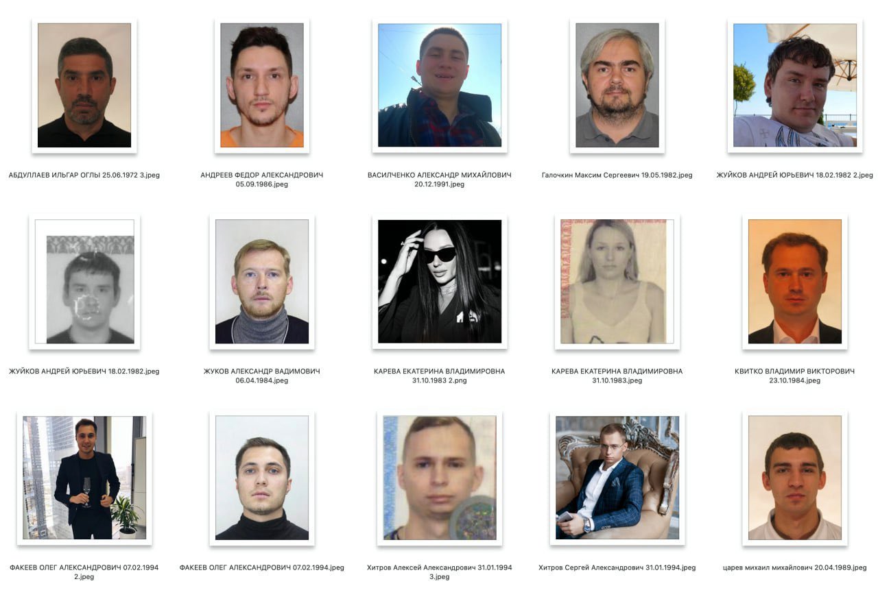 Fin mai, GangExposed publiait les photos et les noms de quinze membres présumés de Conti. © FalconFeeds via X.com