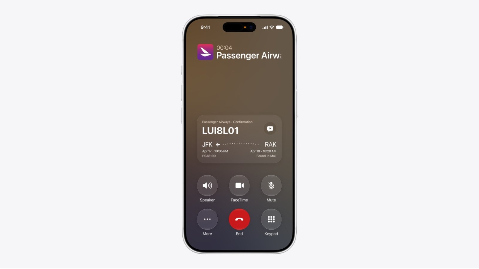 Apple Intelligence cherche vos infos utiles pour chaque appel, comme votre numéro de réservation ou de contrat ©Apple