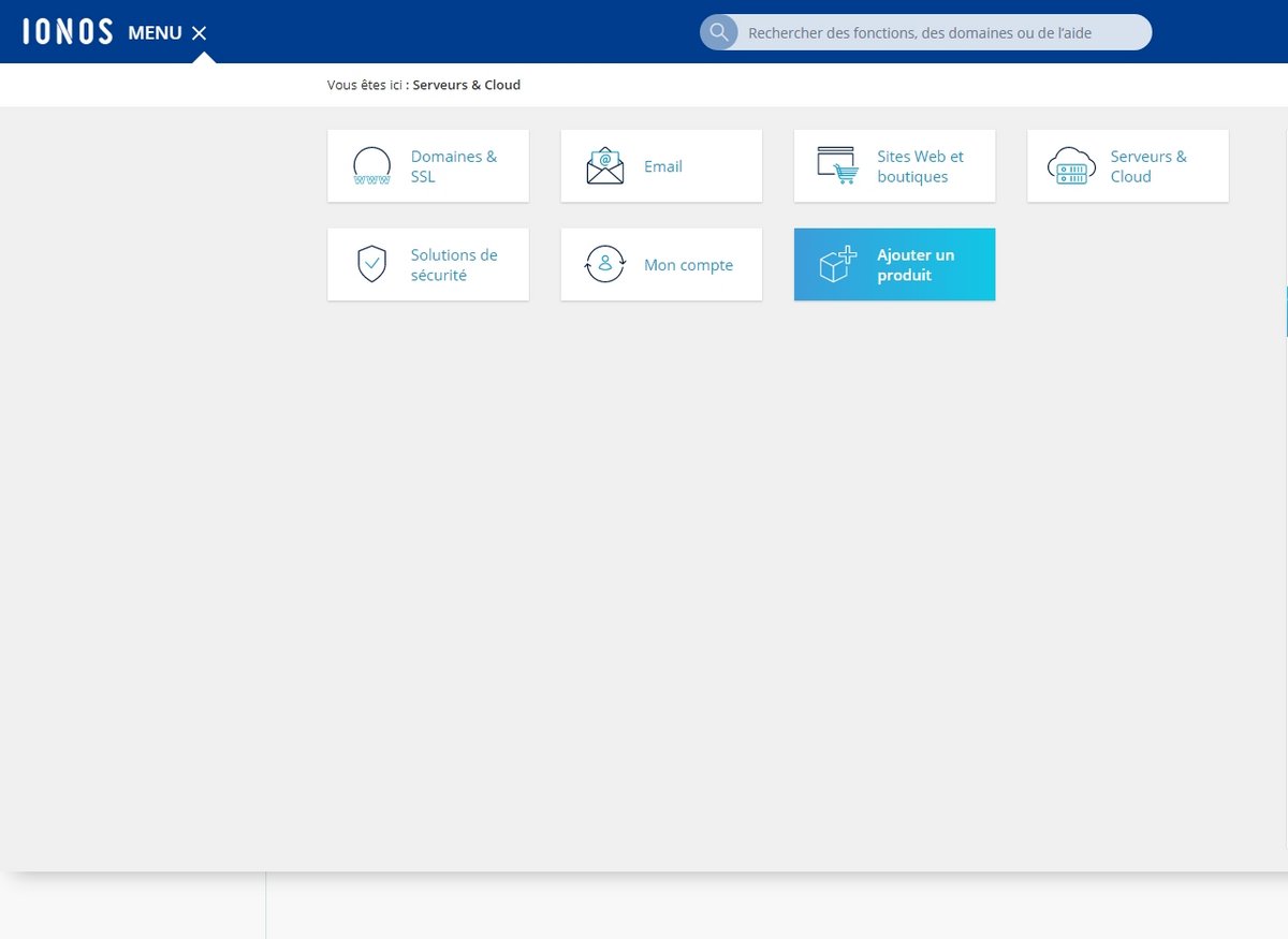 IONOS interface cloud